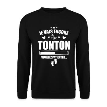 Je Vais Encore être Tonton - Nouveau Tonton Cadeau - Sweat-shirt Unisexe - noir - Devant - Alina (178cm) & Michal (187cm)