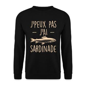 Je peux pas j'ai sardinade sardine poisson - Sweat-shirt Unisexe - noir - Devant - Alina (178cm) & Michal (187cm)
