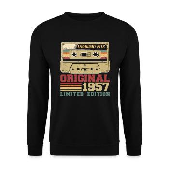 Original 1957 Vintage Anniversaire Cadeau 1957 - Sweat-shirt Unisexe - noir - Devant - Alina (178cm) & Michal (187cm)