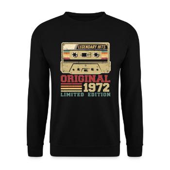 Original 1972 Vintage Anniversaire Cadeau 1972 - Sweat-shirt Unisexe - noir - Devant - Alina (178cm) & Michal (187cm)