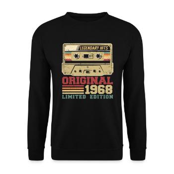 Original 1968 Vintage Anniversaire Cadeau 1968 - Sweat-shirt Unisexe - noir - Devant - Alina (178cm) & Michal (187cm)