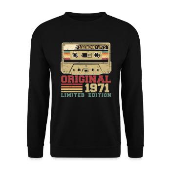 Original 1971 Vintage Anniversaire Cadeau 1971 - Sweat-shirt Unisexe - noir - Devant - Alina (178cm) & Michal (187cm)