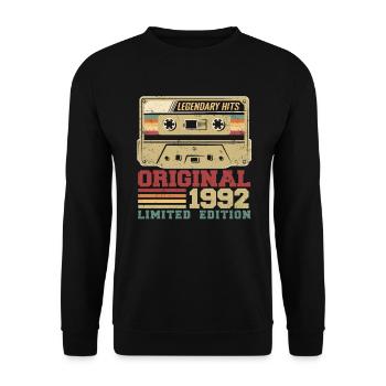 Original 1992 Vintage Anniversary Gift 1992 - Unisex Sweatshirt - black - Front - Alina (178cm) & Michal (187cm)