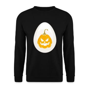Ei Halloween Kostüm Lustiges Halloween - Unisex Pullover - Schwarz - Vorne - Alina (178cm) & Michal (187cm)