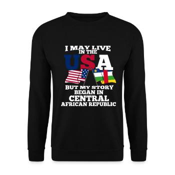 Central African Republic of Usa - Unisex Sweatshirt - black - Front - Alina (178cm) & Michal (187cm)