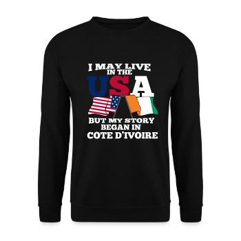 Côte d'Ivoire America Usa Gift - Unisex Sweatshirt - black - Front - Alina (178cm) & Michal (187cm)