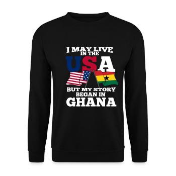 Ghana America Usa Gift - Unisex Sweatshirt - black - Front - Alina (178cm) & Michal (187cm)