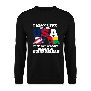 Guinea Bissau America Usa Gift - Unisex Sweatshirt - black - Front - Alina (178cm) & Michal (187cm)