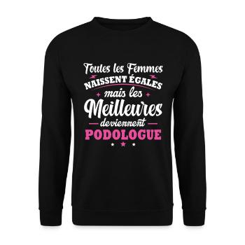 Femme et meilleures podologue - Sweat-shirt Unisexe - noir - Devant - Alina (178cm) & Michal (187cm)
