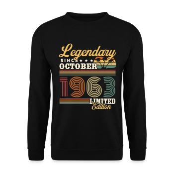 Legendär seit Oktober 1963 Vintage Geschenk - Unisex Pullover - Schwarz - Vorne - Alina (178cm) & Michal (187cm)