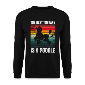 Best Therapy Is A Poodle Funny Dog Lovers Poodle - Sweat-shirt Unisexe - noir - Devant - Alina (178cm) & Michal (187cm)