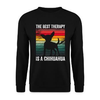 The Best Therapy Is A Chihuahua Funny Dog Lovers - Unisex Sweatshirt - black - Front - Alina (178cm) & Michal (187cm)