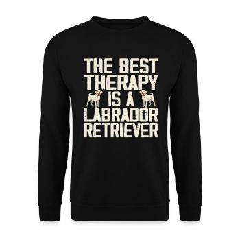 The Best Therapy Is A Labrador Retriever Dog Lover - Unisex Sweatshirt - black - Front - Alina (178cm) & Michal (187cm)