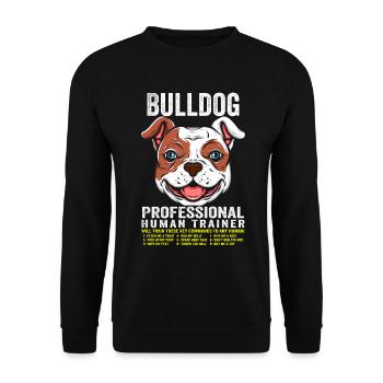 Bulldog Professional Human Trainer Bulldog - Unisex Sweatshirt - black - Front - Alina (178cm) & Michal (187cm)