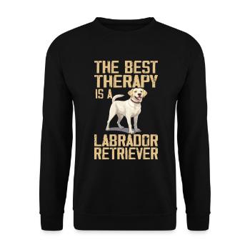 The Best Therapy Is A Labrador Retriever Dog Lover - Unisex Sweatshirt - black - Front - Alina (178cm) & Michal (187cm)