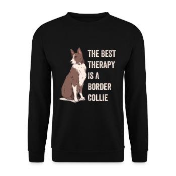 The Best Therapy Is A Border Collie Funny Dog Love - Unisex Sweatshirt - black - Front - Alina (178cm) & Michal (187cm)
