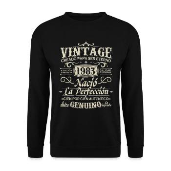 1983 Vintage 40 Years Birthday - Unisex Sweatshirt - black - Front - Alina (178cm) & Michal (187cm)