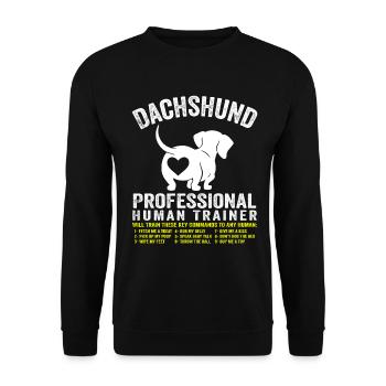 Beautiful Dachshund Pro Human Trainer Dachshund - Unisex Sweatshirt - black - Front - Alina (178cm) & Michal (187cm)