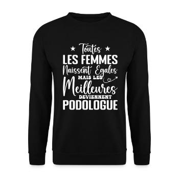 Femme et Meilleures Podologue Cadeau Podologues - Sweat-shirt Unisexe - noir - Devant - Alina (178cm) & Michal (187cm)