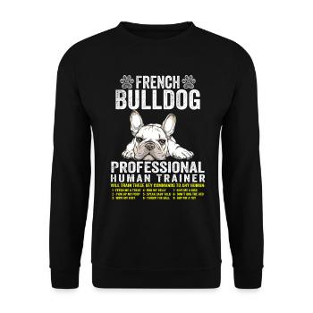 French Bulldog Pro Human Trainer french bulldog - Unisex Sweatshirt - black - Front - Alina (178cm) & Michal (187cm)