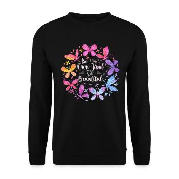 Colorful Butterfly for Women, I Love Butterflies - Sweat-shirt Unisexe - noir - Devant - Alina (178cm) & Michal (187cm)