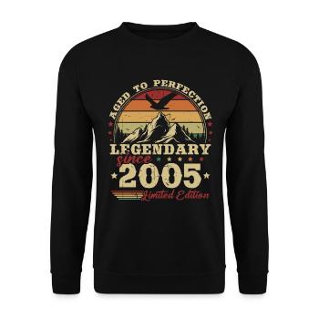 Légendaire 2005 Vintage Cadeau D’anniversaire - Sweat-shirt Unisexe - noir - Devant - Alina (178cm) & Michal (187cm)