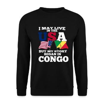 Congo America Usa Gift - Unisex Sweatshirt - black - Front - Alina (178cm) & Michal (187cm)