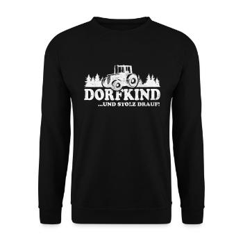 Dorfkind und stolz drauf - Unisex Pullover - Schwarz - Vorne - Alina (178cm) & Michal (187cm)