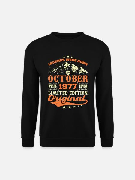 Original Oktober 1977 Jahrgang Jubiläum 1977 - Unisex Pullover - Schwarz