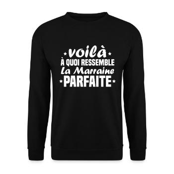 Voilà à quoi ressemble la marraine parfaite - Sweat-shirt Unisexe - noir - Devant - Alina (178cm) & Michal (187cm)