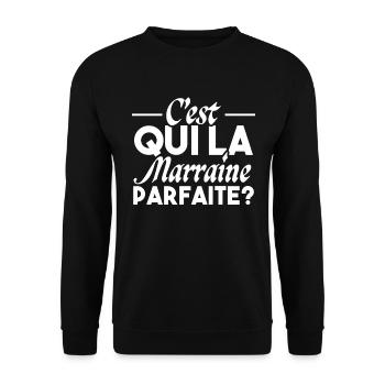 Marraine parfaite Humour Cadeau Marraine - Sweat-shirt Unisexe - noir - Devant - Alina (178cm) & Michal (187cm)