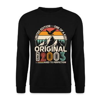 Original 2003 Vintage Anniversaire Rétro - Sweat-shirt Unisexe - noir - Devant - Alina (178cm) & Michal (187cm)