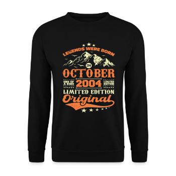 Original October 2004 vintage anniversary 2004 - Unisex Sweatshirt - black - Front - Alina (178cm) & Michal (187cm)