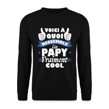 Voici à quoi ressemble un papy vraiment cool - Sweat-shirt Unisexe - noir - Devant - Alina (178cm) & Michal (187cm)