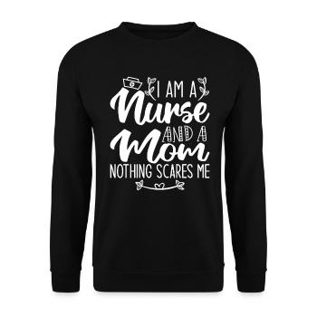 I Am A Nurse And A Mom Nothing Scares Me - Sweat-shirt Unisexe - noir - Devant - Alina (178cm) & Michal (187cm)