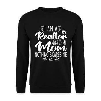 I Am A Realtor And A Mom Nothing Scares Me Realtor - Sweat-shirt Unisexe - noir - Devant - Alina (178cm) & Michal (187cm)