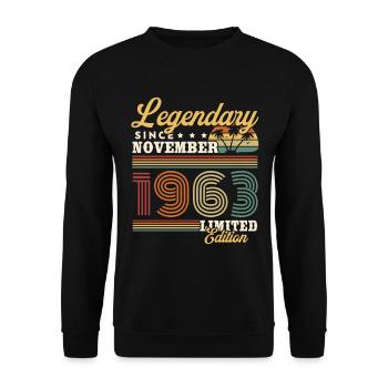Legendär seit November 1963 Vintage Geschenk - Unisex Pullover - Schwarz - Vorne - Alina (178cm) & Michal (187cm)