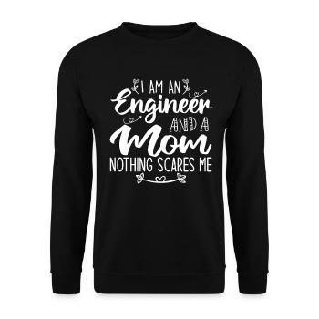 I Am A Mom And An Engineer Nothing Scares Me - Sweat-shirt Unisexe - noir - Devant - Alina (178cm) & Michal (187cm)