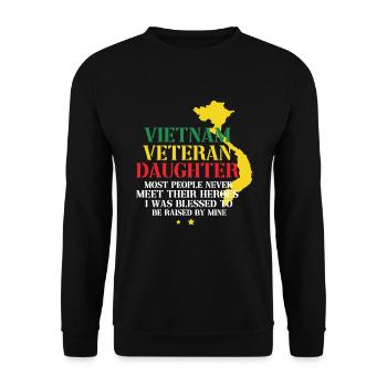 Vétéran de l’armée américaine au Vietnam - Sweat-shirt Unisexe - noir - Devant - Alina (178cm) & Michal (187cm)