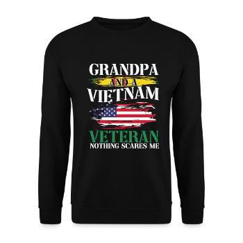 Vétéran de l’armée américaine au Vietnam - Sweat-shirt Unisexe - noir - Devant - Alina (178cm) & Michal (187cm)