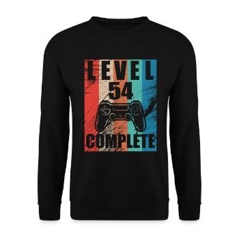 Level 54 complete - Unisex Sweatshirt - black - Front - Alina (178cm) & Michal (187cm)