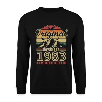 Original novembre 1983 vintage anniversaire 1983 - Sweat-shirt Unisexe - noir - Devant - Alina (178cm) & Michal (187cm)