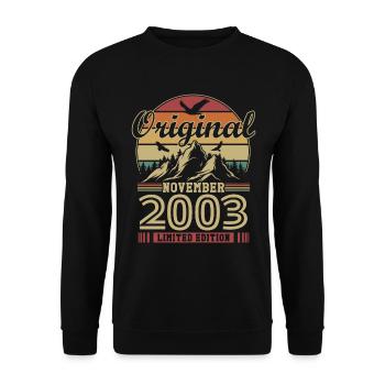Original novembre 2003 vintage anniversaire 2003 - Sweat-shirt Unisexe - noir - Devant - Alina (178cm) & Michal (187cm)