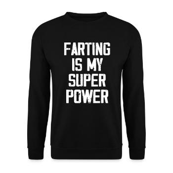 Farting Is My Super Power - Funny - Unisex Sweatshirt - black - Front - Alina (178cm) & Michal (187cm)