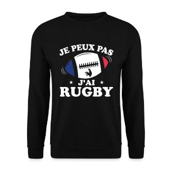 Je Peux Pas J'ai Rugby Humour Cadeau - Sweat-shirt Unisexe - noir - Devant - Alina (178cm) & Michal (187cm)