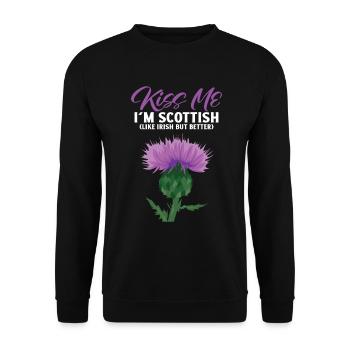 Embrasse-moi, je suis Scottish Thisle - Sweat-shirt Unisexe - noir - Devant - Alina (178cm) & Michal (187cm)