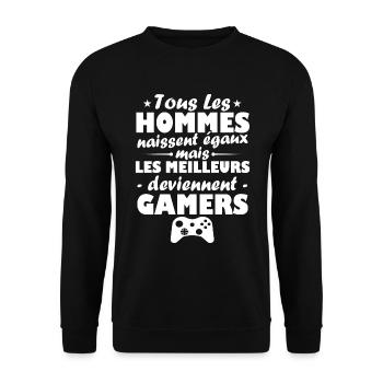 Les meilleurs deviennent gamers - Sweat-shirt Unisexe - noir - Devant - Alina (178cm) & Michal (187cm)