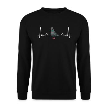 Taubenherzschlag - Unisex Pullover - Schwarz - Vorne - Alina (178cm) & Michal (187cm)