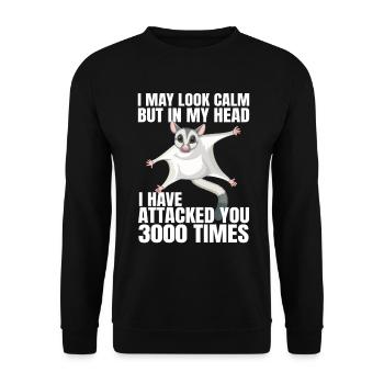 Sugar Glider Flying Squirrel - Unisex Sweatshirt - black - Front - Alina (178cm) & Michal (187cm)