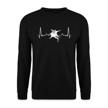 Sugar Glider Flying Squirrel - Unisex Sweatshirt - black - Front - Alina (178cm) & Michal (187cm)